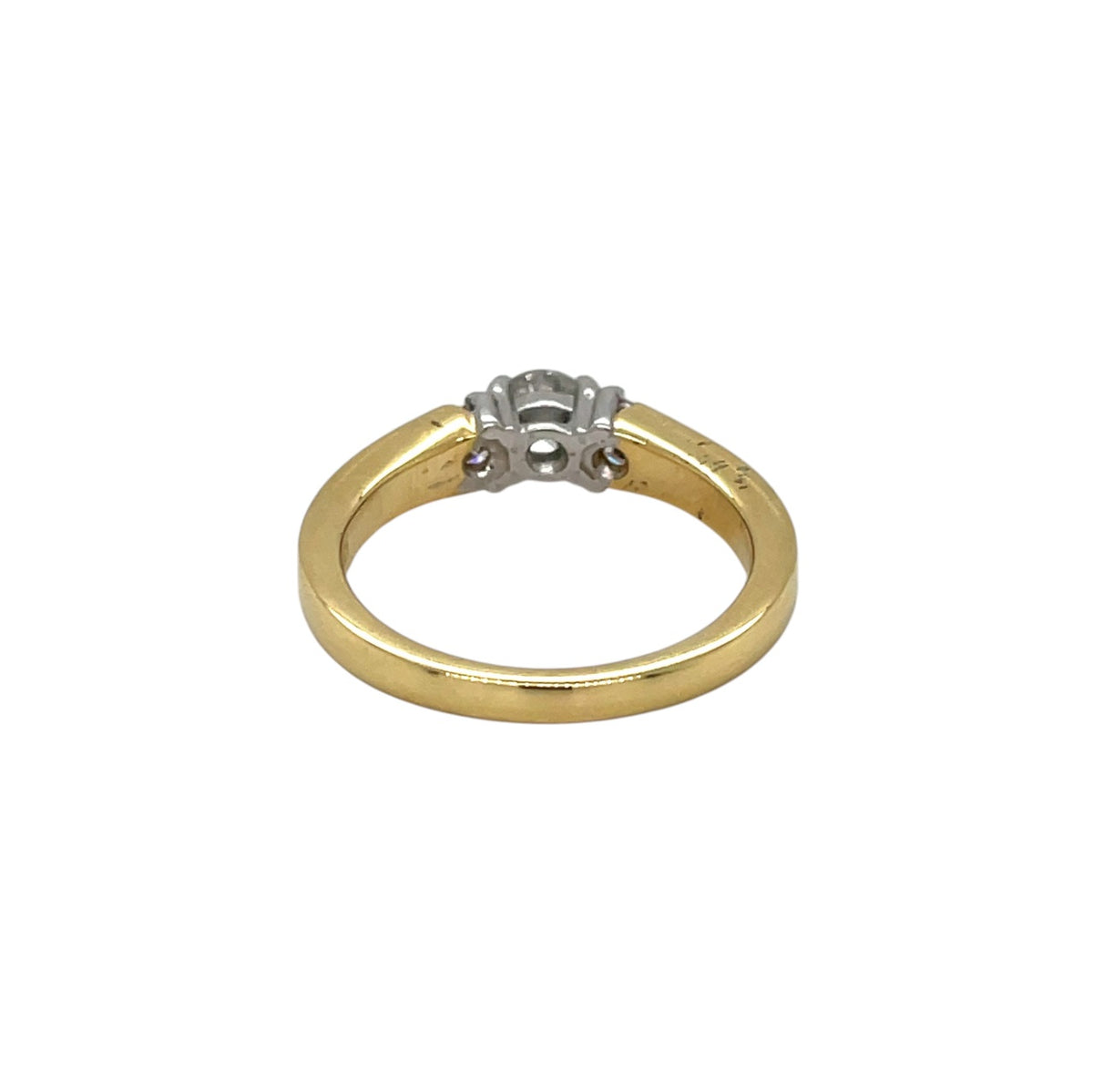 18ct Yellow and White Gold Diamond 3 Stone Ring (N1/2)