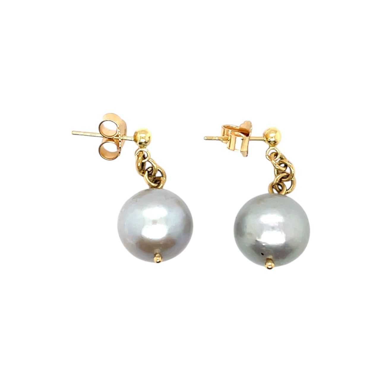18ct Yellow Gold Tahitian Pearl Drop Earrings