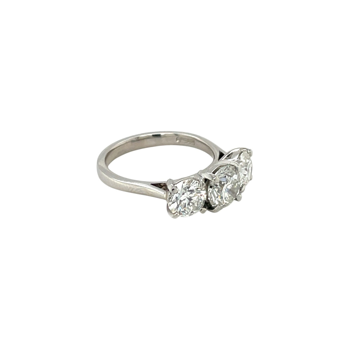 Platinum Diamond Three-Stone Ring (M)