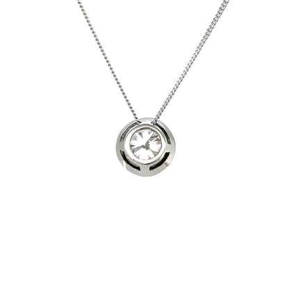 14ct White Gold Diamond Pendant & Chain (14")