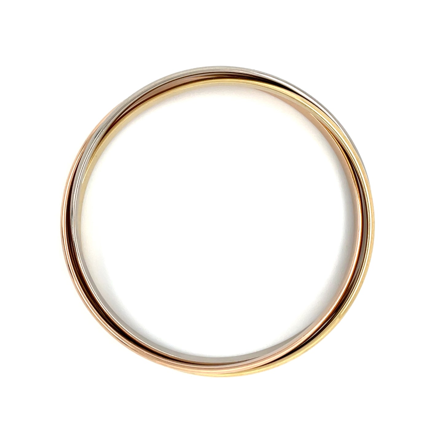 18ct Yellow, White & Rose Gold Trinity Bangle