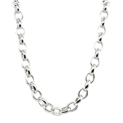 Silver Chunky Oval Belcher Chain (20")