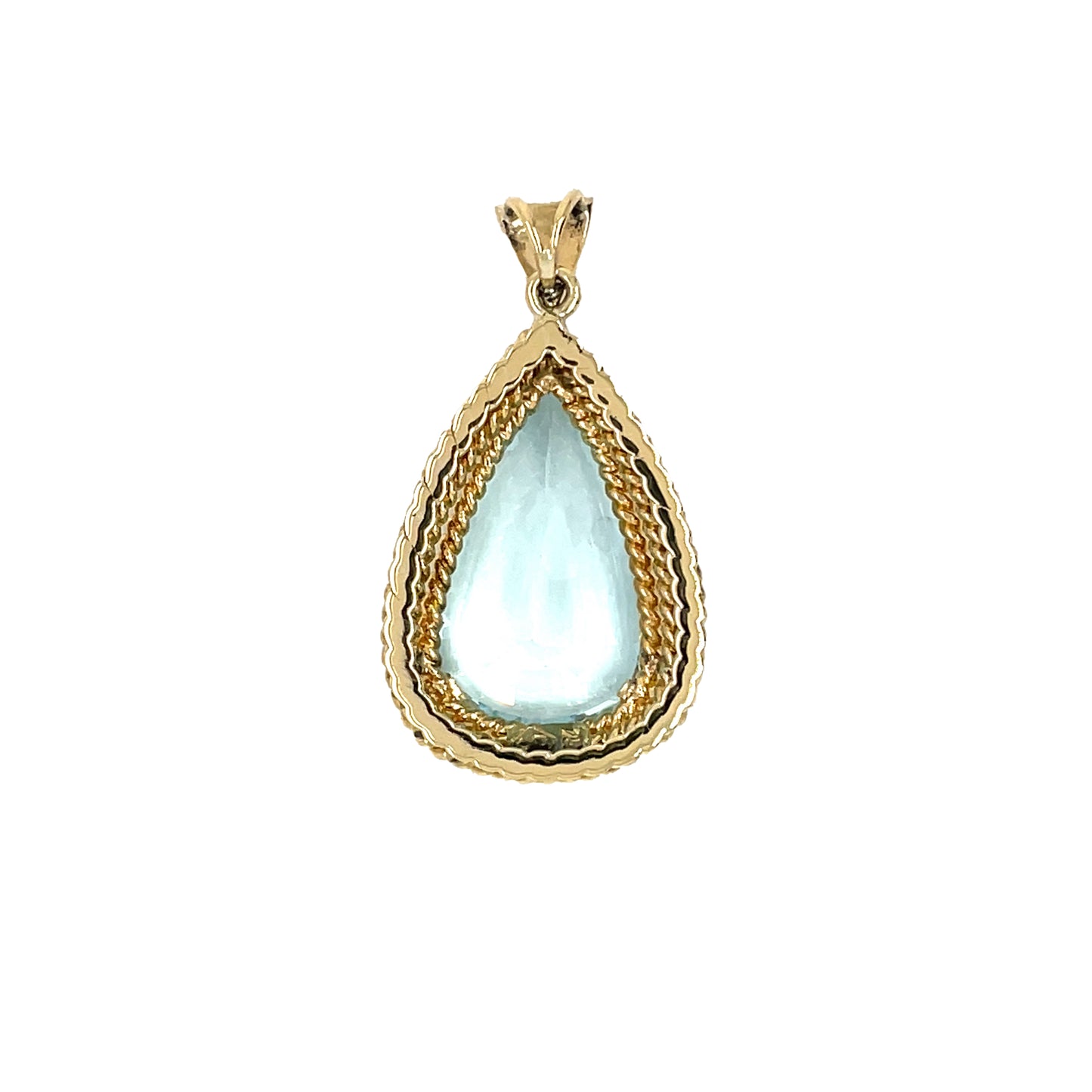 18ct Yellow Gold Teardrop Aquamarine Pendant