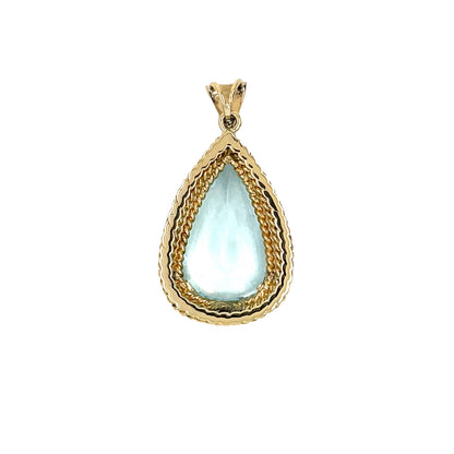 18ct Yellow Gold Teardrop Aquamarine Pendant