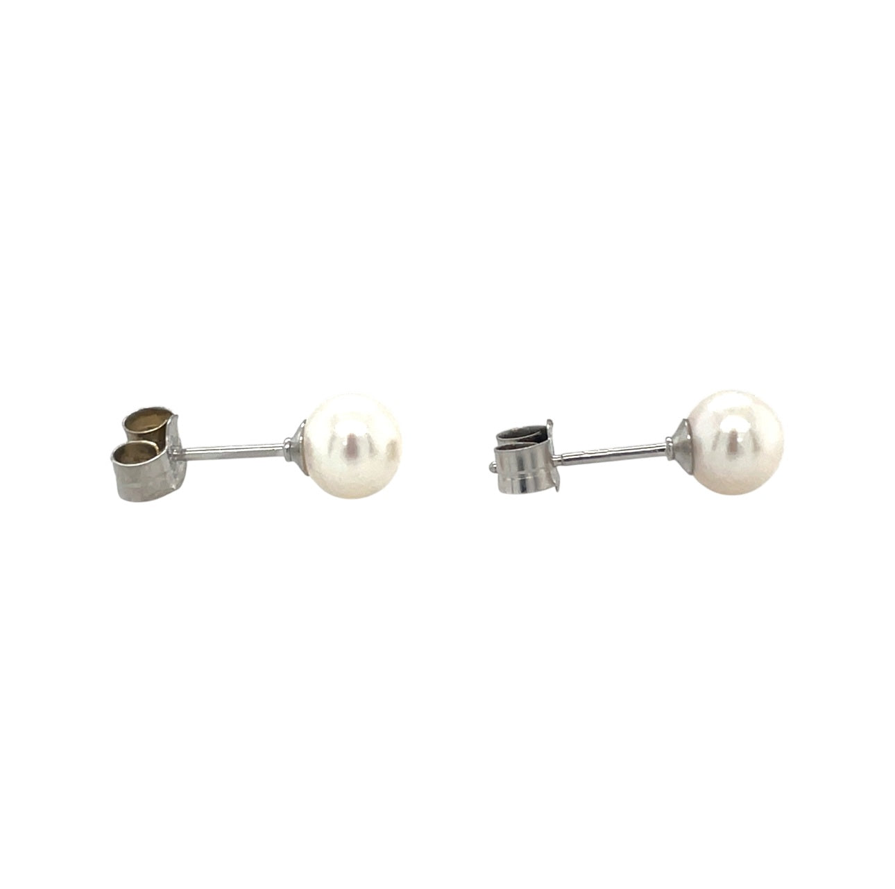 9ct White Gold Freshwater Pearl Stud Earrings (5-4.5mm)
