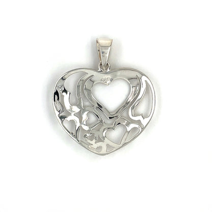 Silver Fused Heart Pendant & Chain