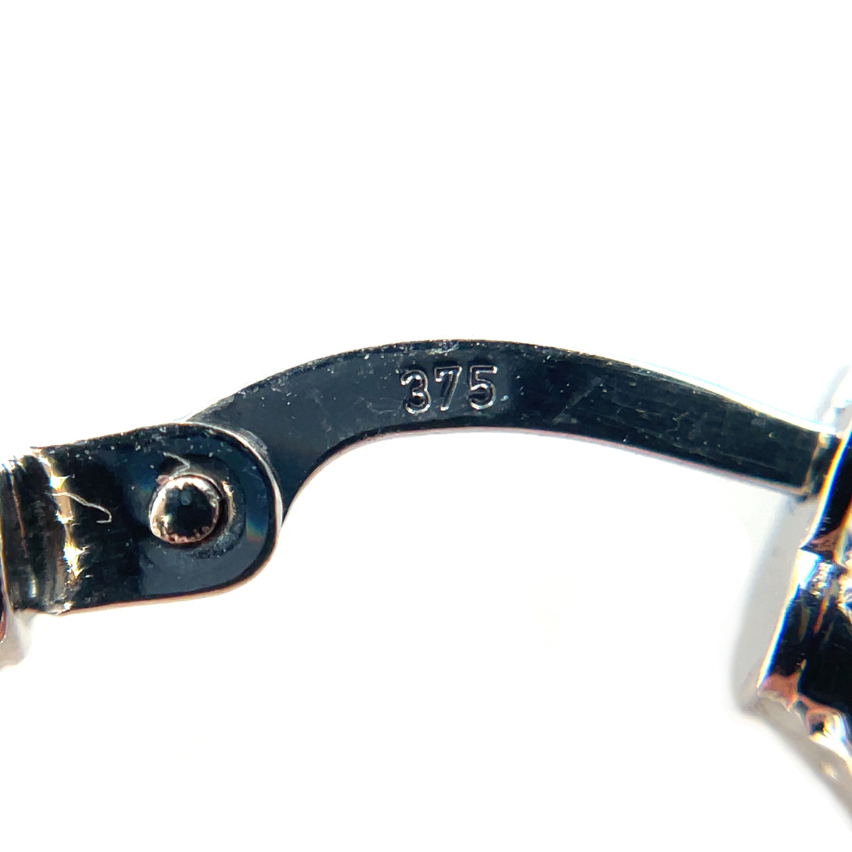 9ct White Gold Dotted Hoop Earrings