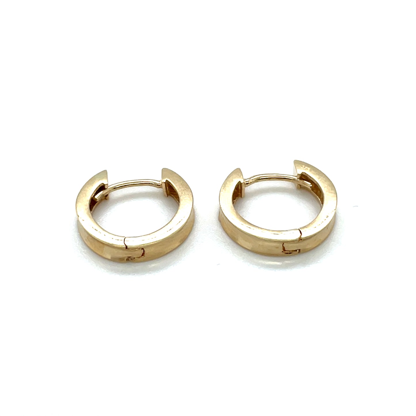 9ct Yellow Gold Concave Hinged Huggy Earrings