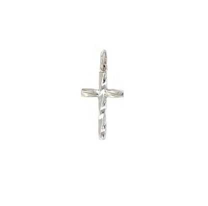 Silver Twisted Cross Pendant (20x13mm) & Chain (16-18")