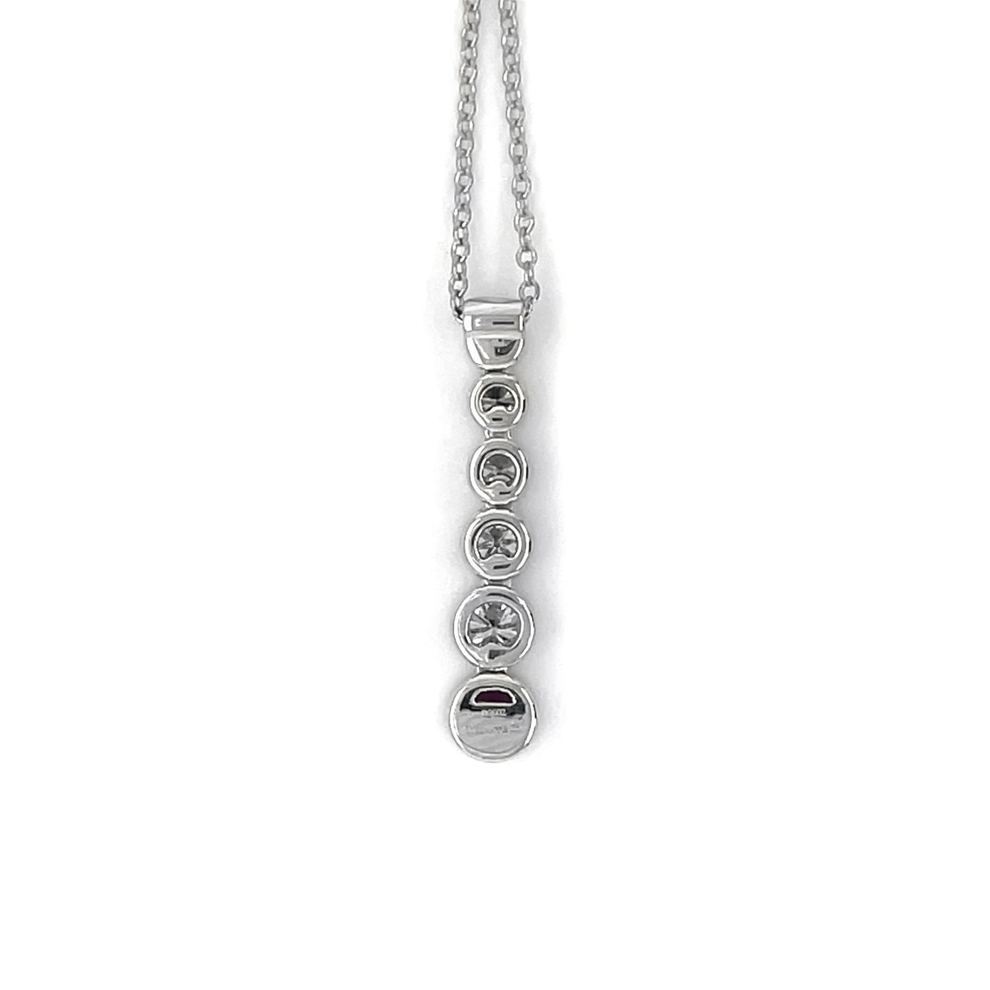Tiffany & Co Platinum Diamond & Pink Sapphire Jazz Pendant & Chain