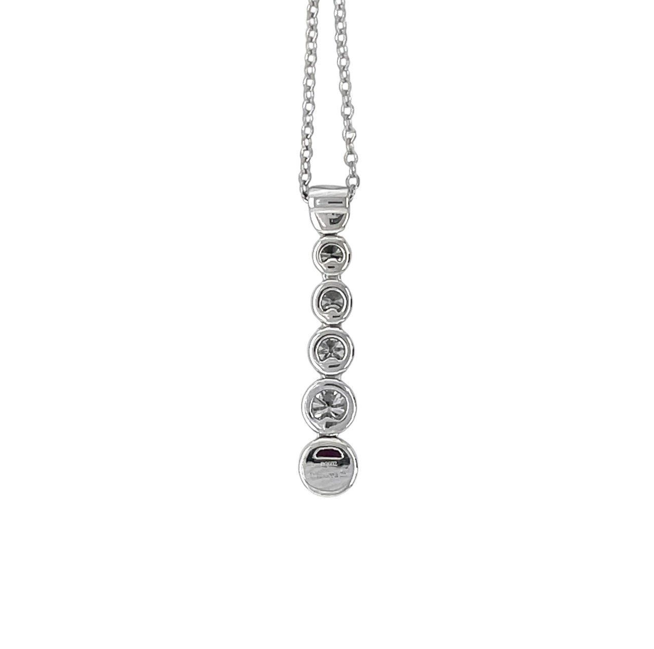 Tiffany & Co Platinum Diamond & Pink Sapphire Jazz Pendant & Chain (16")