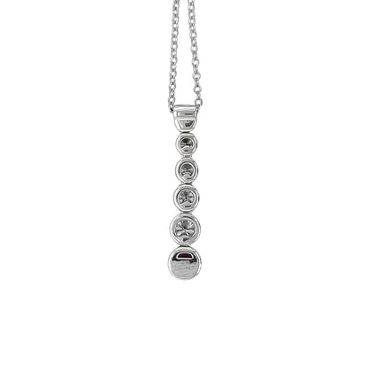 Tiffany & Co Platinum Diamond & Pink Sapphire Jazz Pendant & Chain (16")