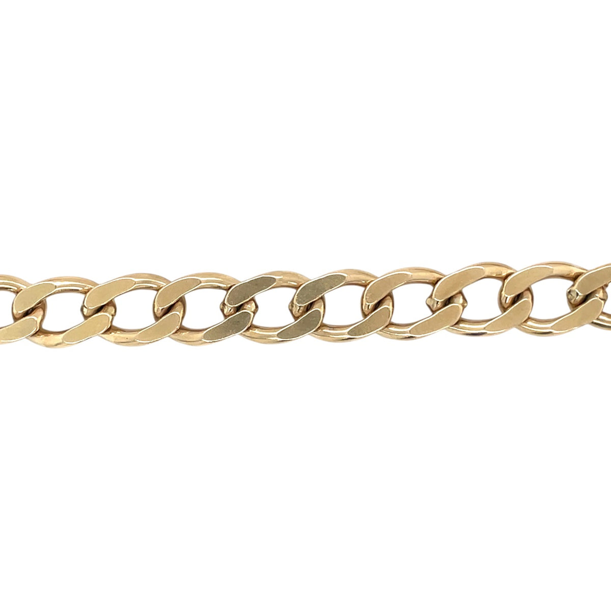 9ct Yellow Gold Curb  Charm Bracelet & Heart Padlock Clasp