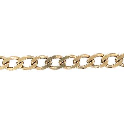 9ct Yellow Gold Curb  Charm Bracelet & Heart Padlock Clasp