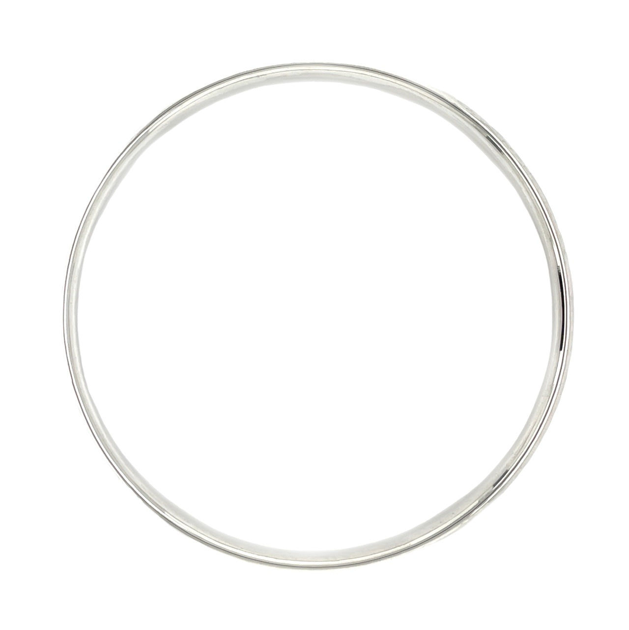 Silver Hammered Round Bangle (6mm)