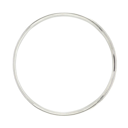 Silver Hammered Round Bangle (6mm)
