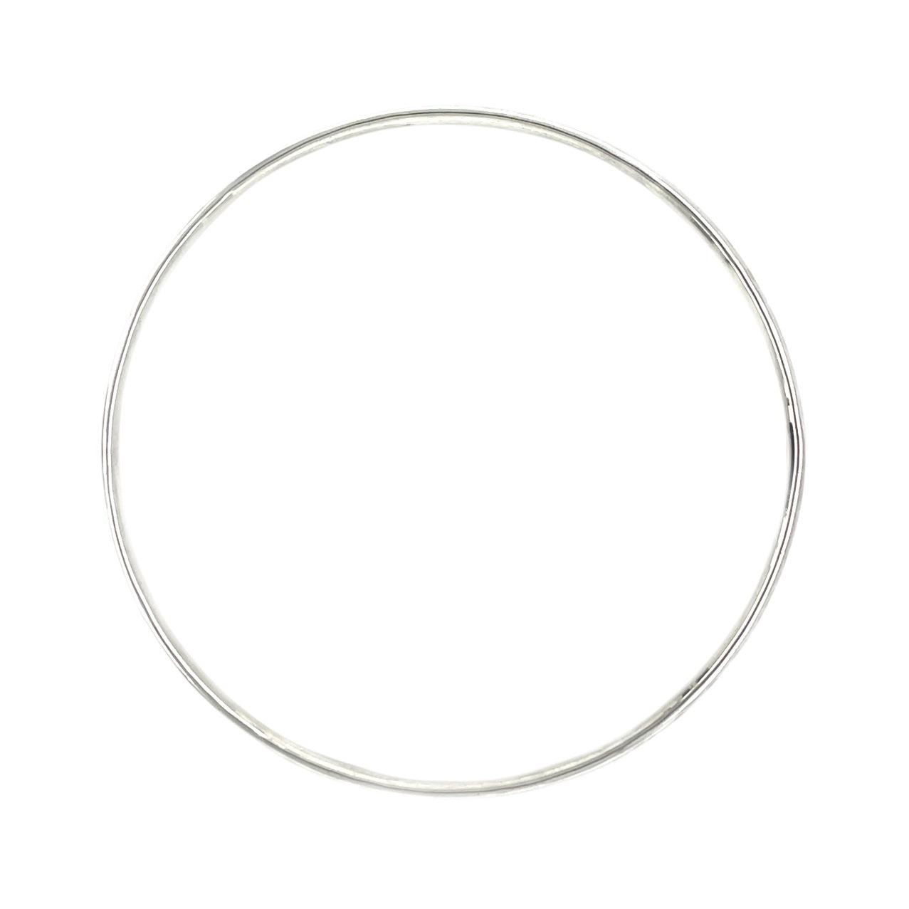 Silver Hammered Round Bangle 3mm