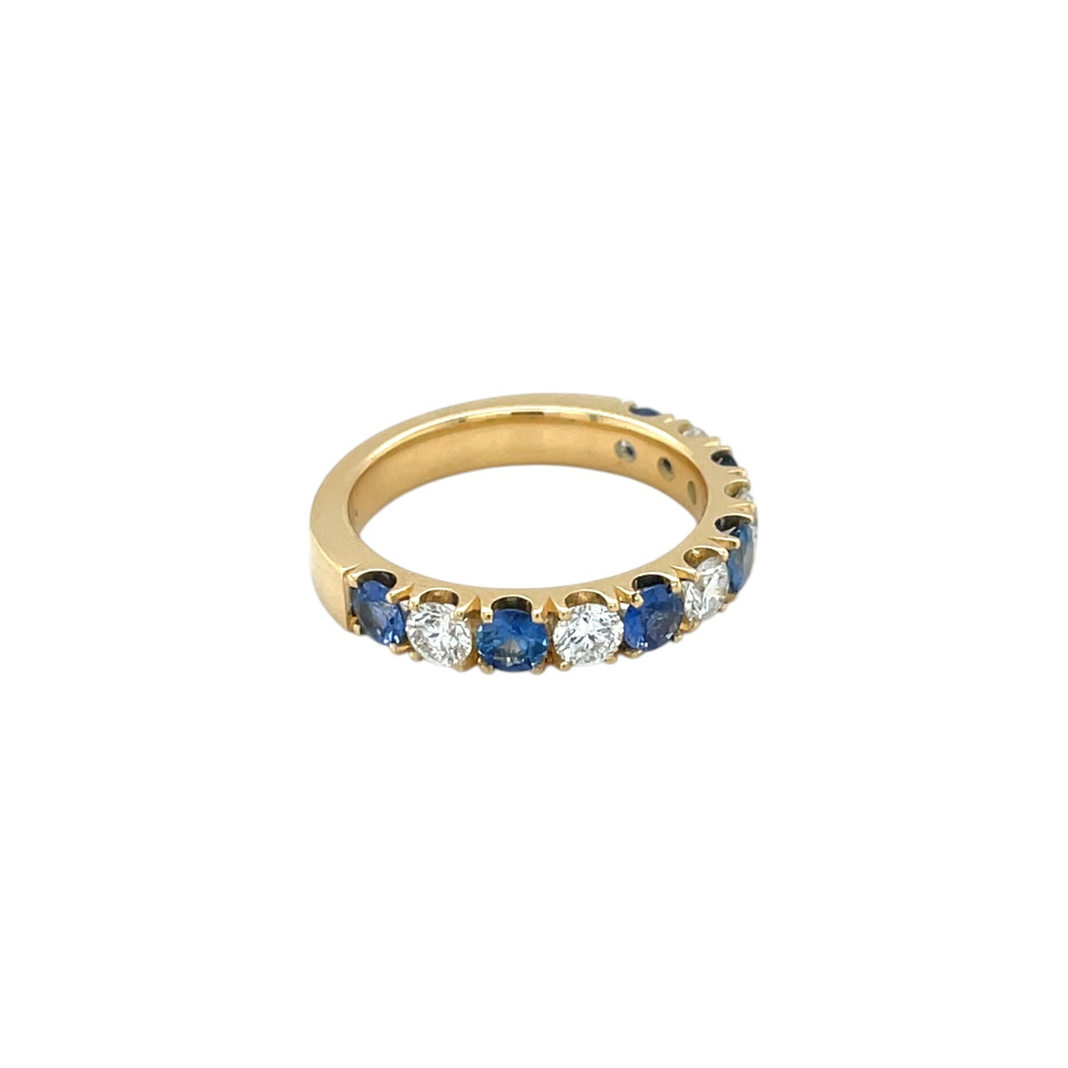 18ct Yellow Gold Sapphire & Diamond Half-Set Eternity (M)