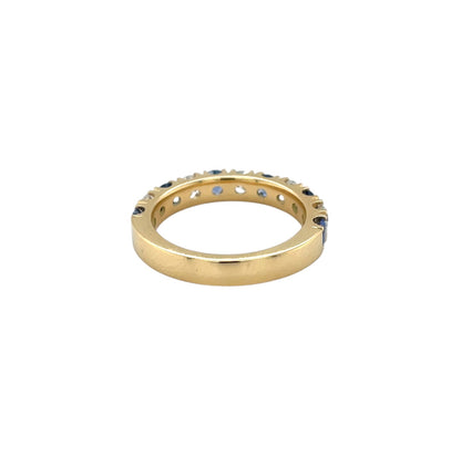 18ct Yellow Gold Sapphire & Diamond Half-Set Eternity (M)