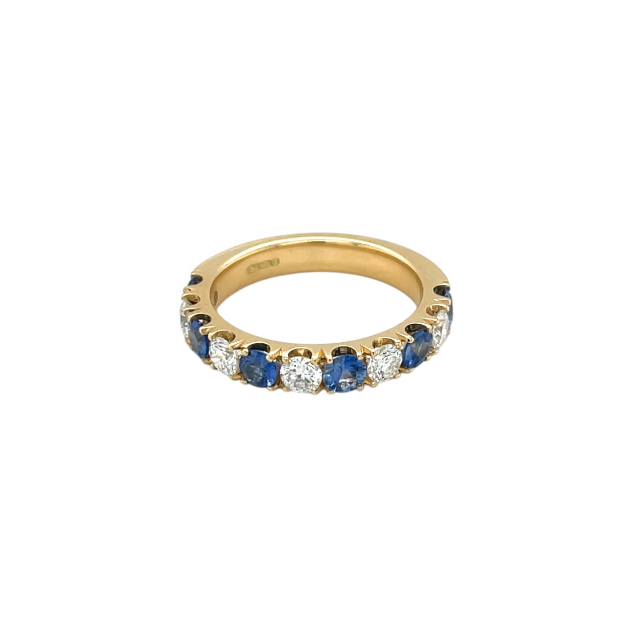 18ct Yellow Gold Sapphire & Diamond Half-Set Eternity (M)