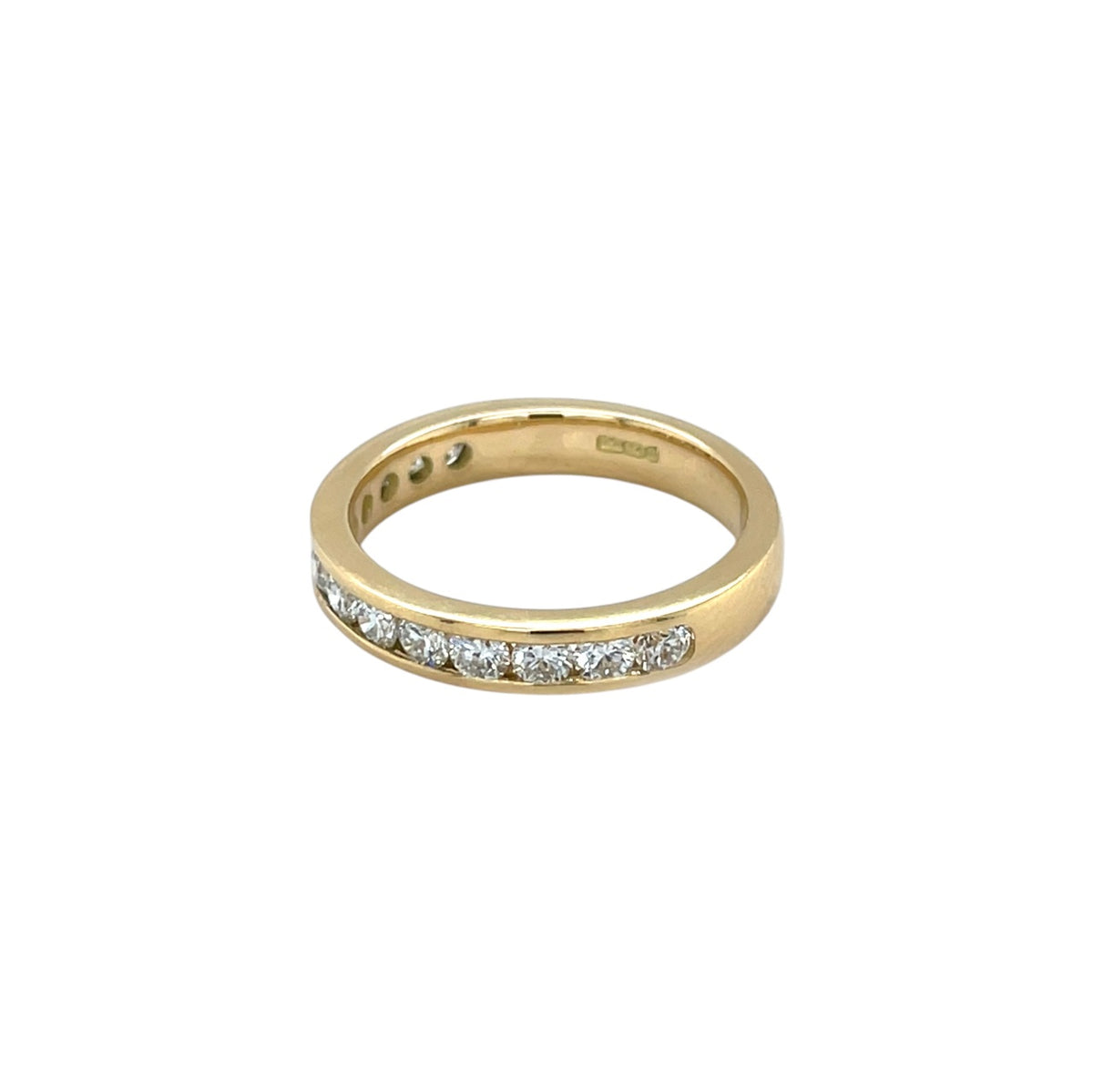 18ct Yellow Gold Channel Set Diamond Half-Set Eternity Ring (L1/2)