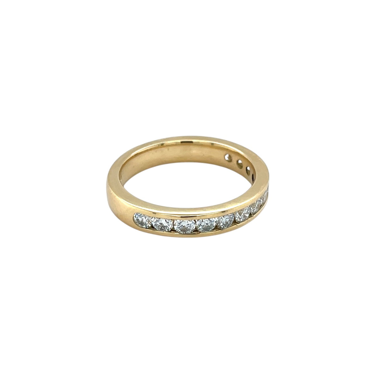 18ct Yellow Gold Channel Set Diamond Half-Set Eternity Ring (L1/2)