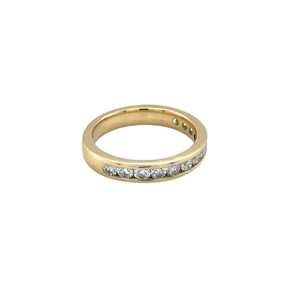 18ct Yellow Gold Channel Set Diamond Half-Set Eternity Ring (L1/2)