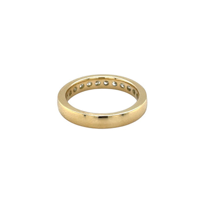 18ct Yellow Gold Channel Set Diamond Half-Set Eternity Ring (L1/2)