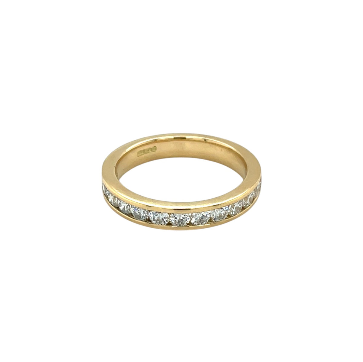 18ct Yellow Gold Channel Set Diamond Half-Set Eternity Ring (L1/2)