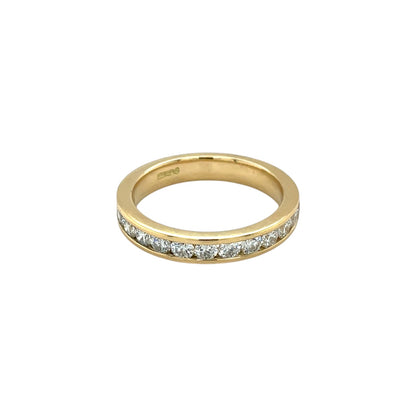 18ct Yellow Gold Channel Set Diamond Half-Set Eternity Ring (L1/2)