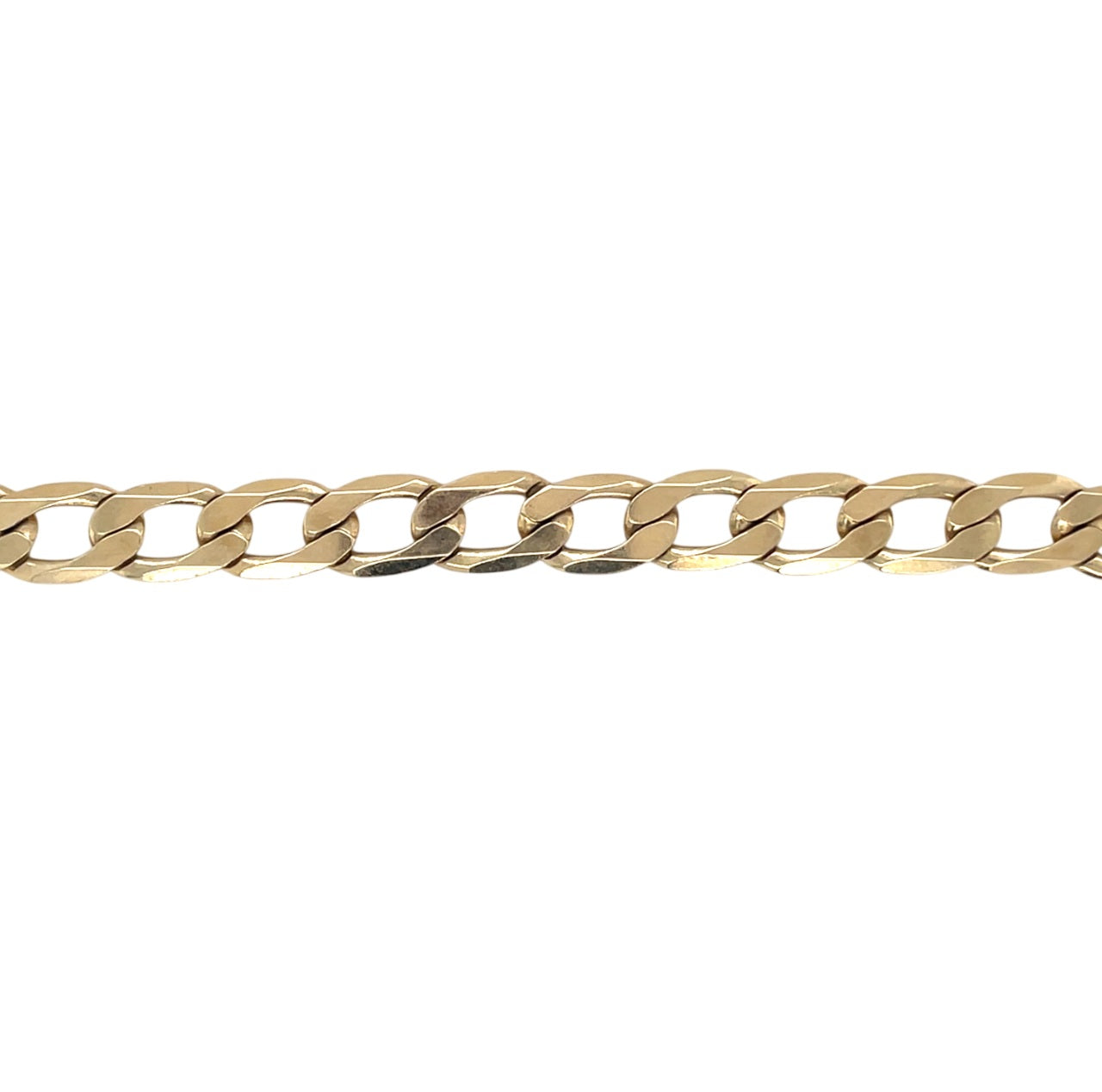 9ct Yellow Gold Flat Curb Bracelet (8")