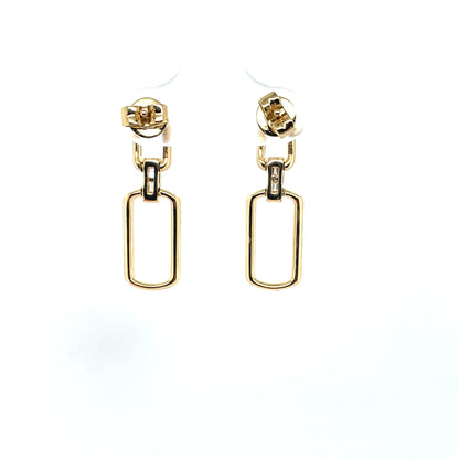 18ct Yellow Gold Diamond Paperclip Earrings