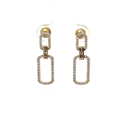 18ct Yellow Gold Diamond Paperclip Earrings