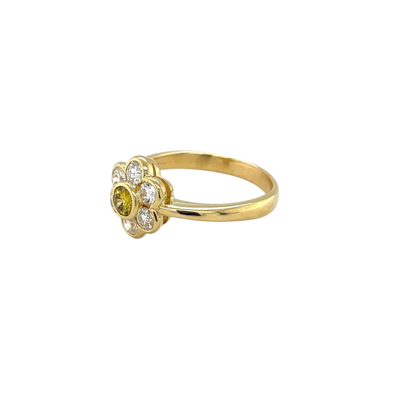 18ct Yellow Gold Diamond Daisy Cluster (L1/2)