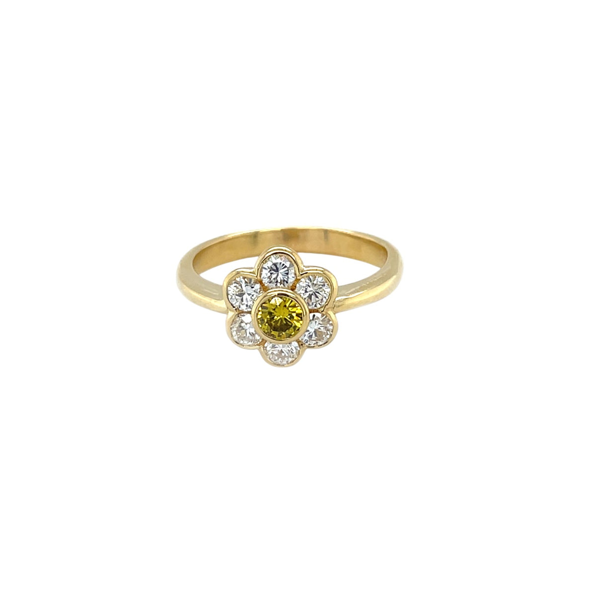 18ct Yellow Gold Diamond Daisy Cluster (L1/2)