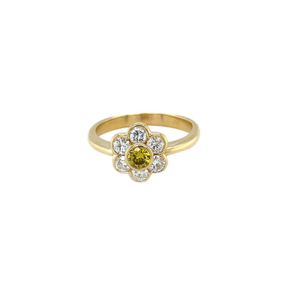 18ct Yellow Gold Diamond Daisy Cluster (L1/2)