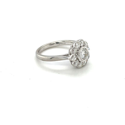 Platinum Daisy Diamond Cluster Ring