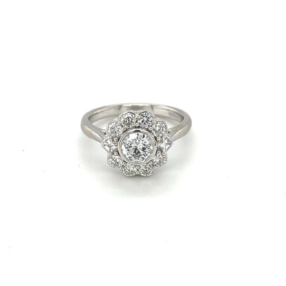 Platinum Daisy Diamond Cluster Ring