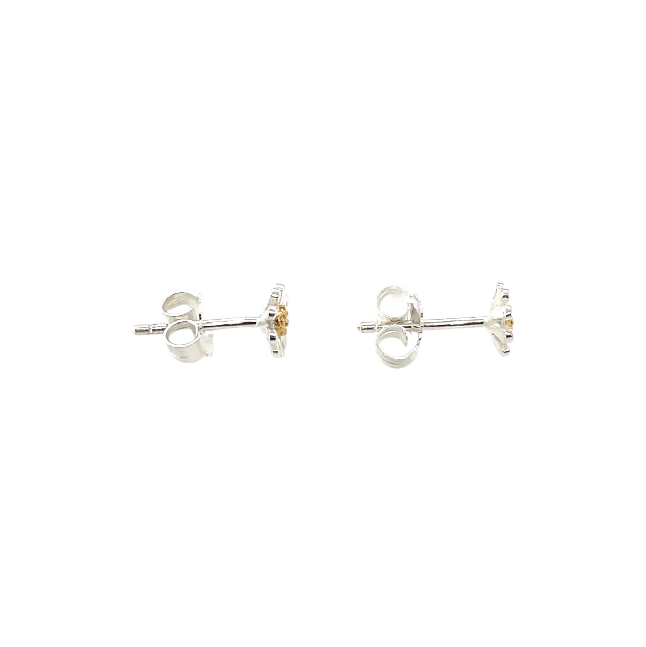 Silver & Gold 6mm Daisy Stud Earrings