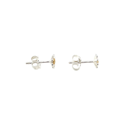 Silver & Gold 6mm Daisy Stud Earrings