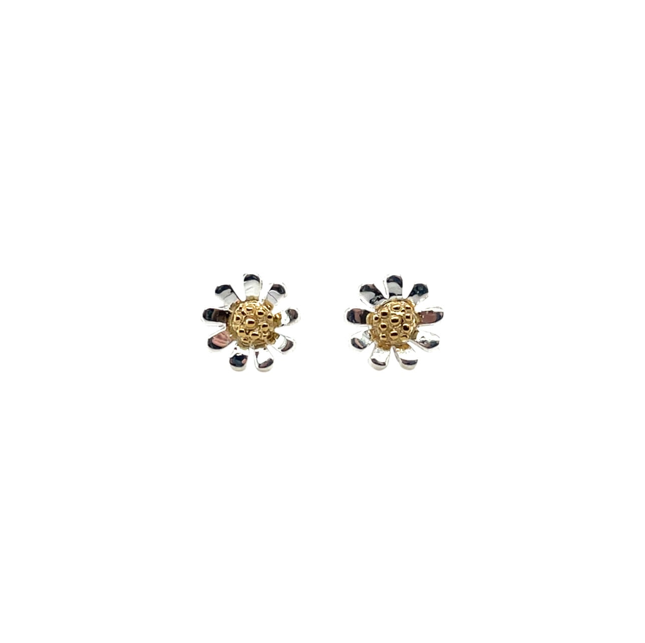 Silver & Gold 6mm Daisy Stud Earrings
