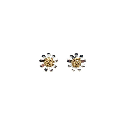 Silver & Gold 6mm Daisy Stud Earrings