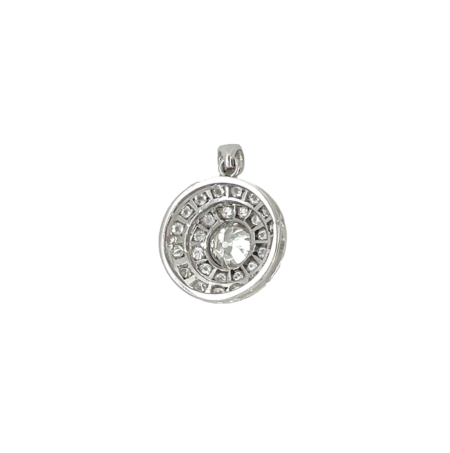 18ct White Gold Diamond Target Pendant
