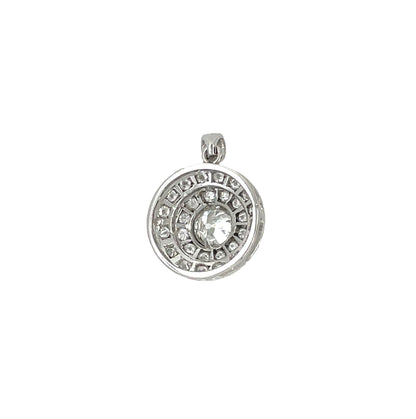 18ct White Gold Diamond Target Pendant