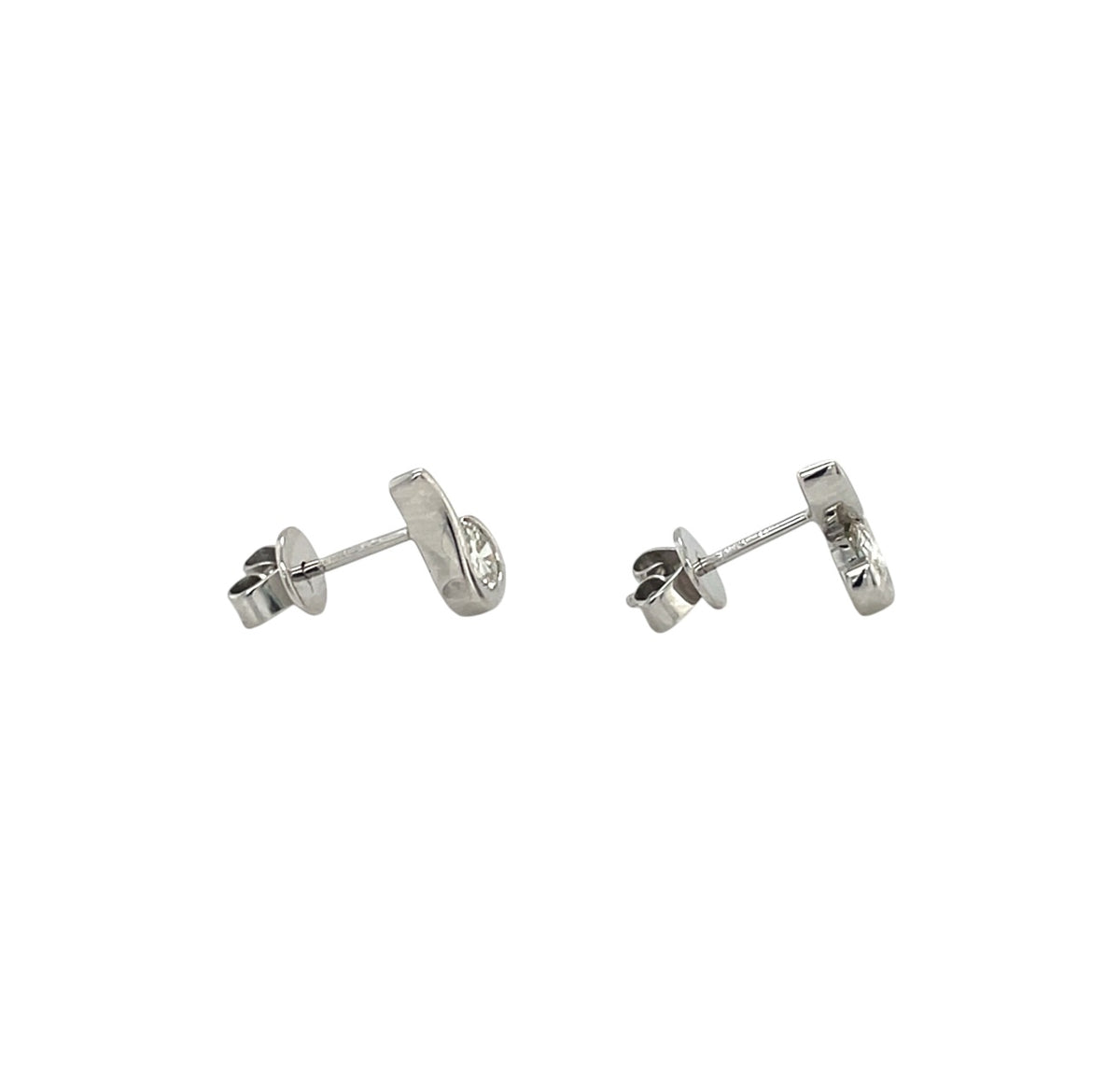 18ct White Gold Diamond Teardrop Stud Earrings