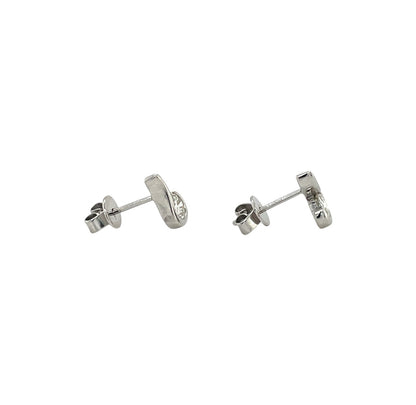 18ct White Gold Diamond Teardrop Stud Earrings