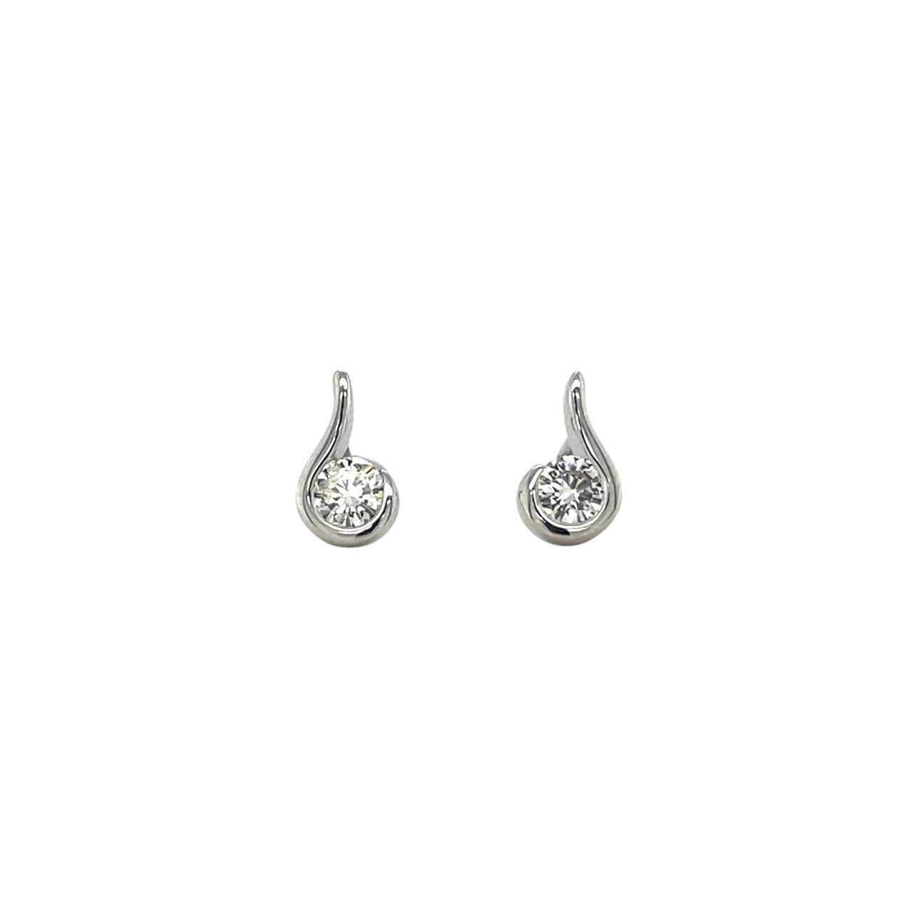 18ct White Gold Diamond Teardrop Stud Earrings