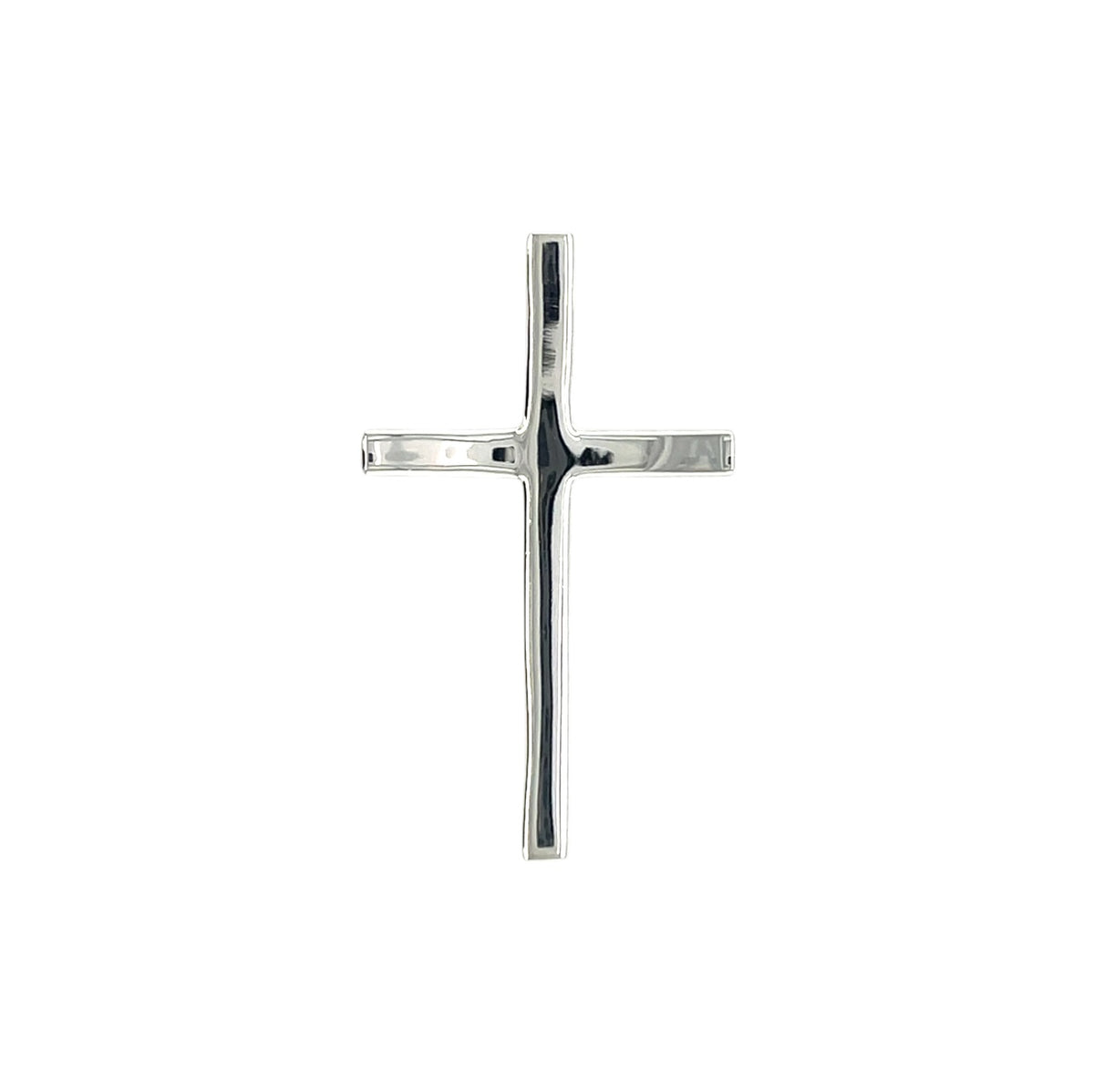 Silver Thin Cross Pendant & Chain (24")