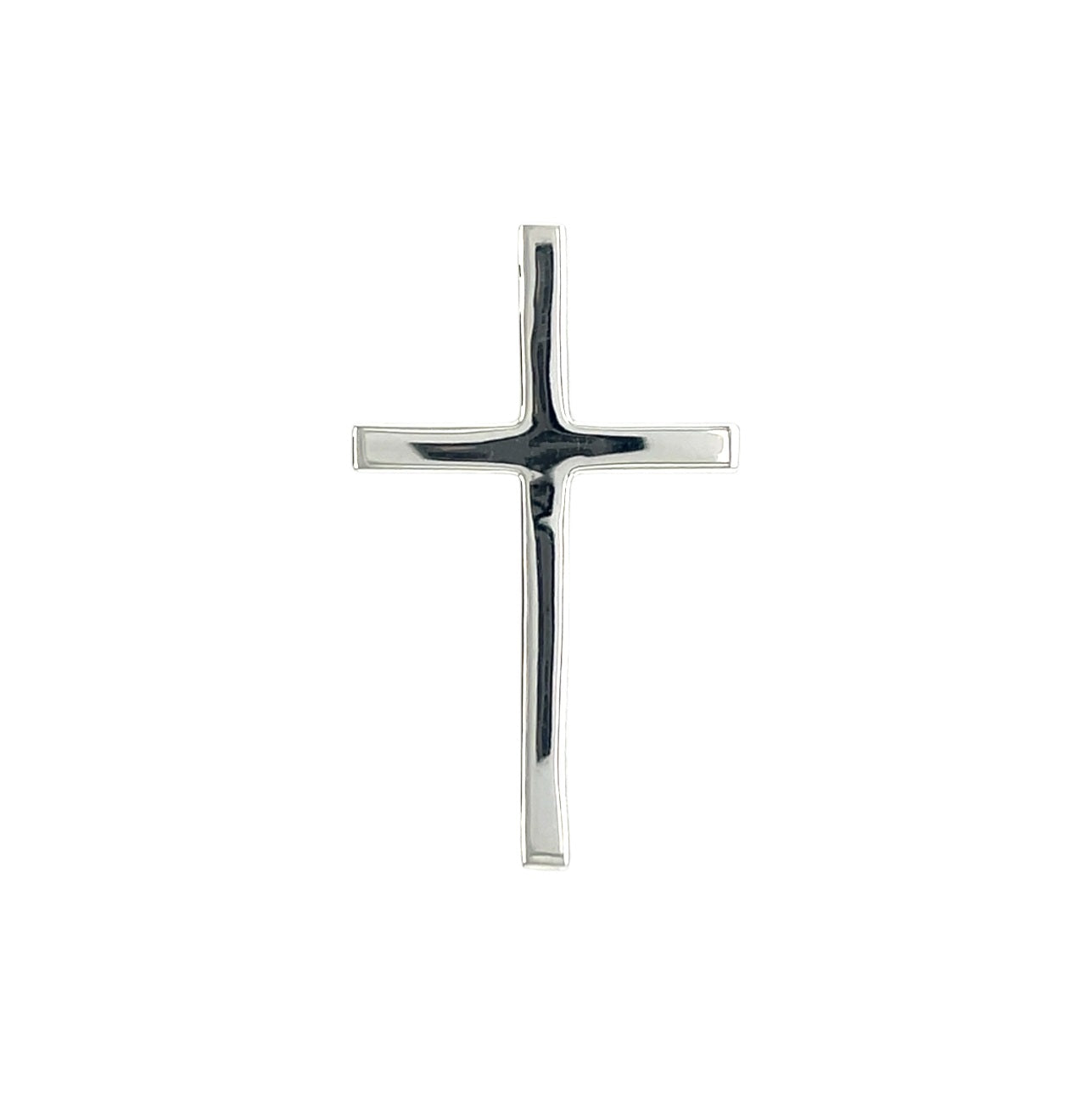 Silver Thin Cross Pendant & Chain (24")