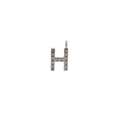 18ct White Gold & Diamond 'H' Initial Pendant
